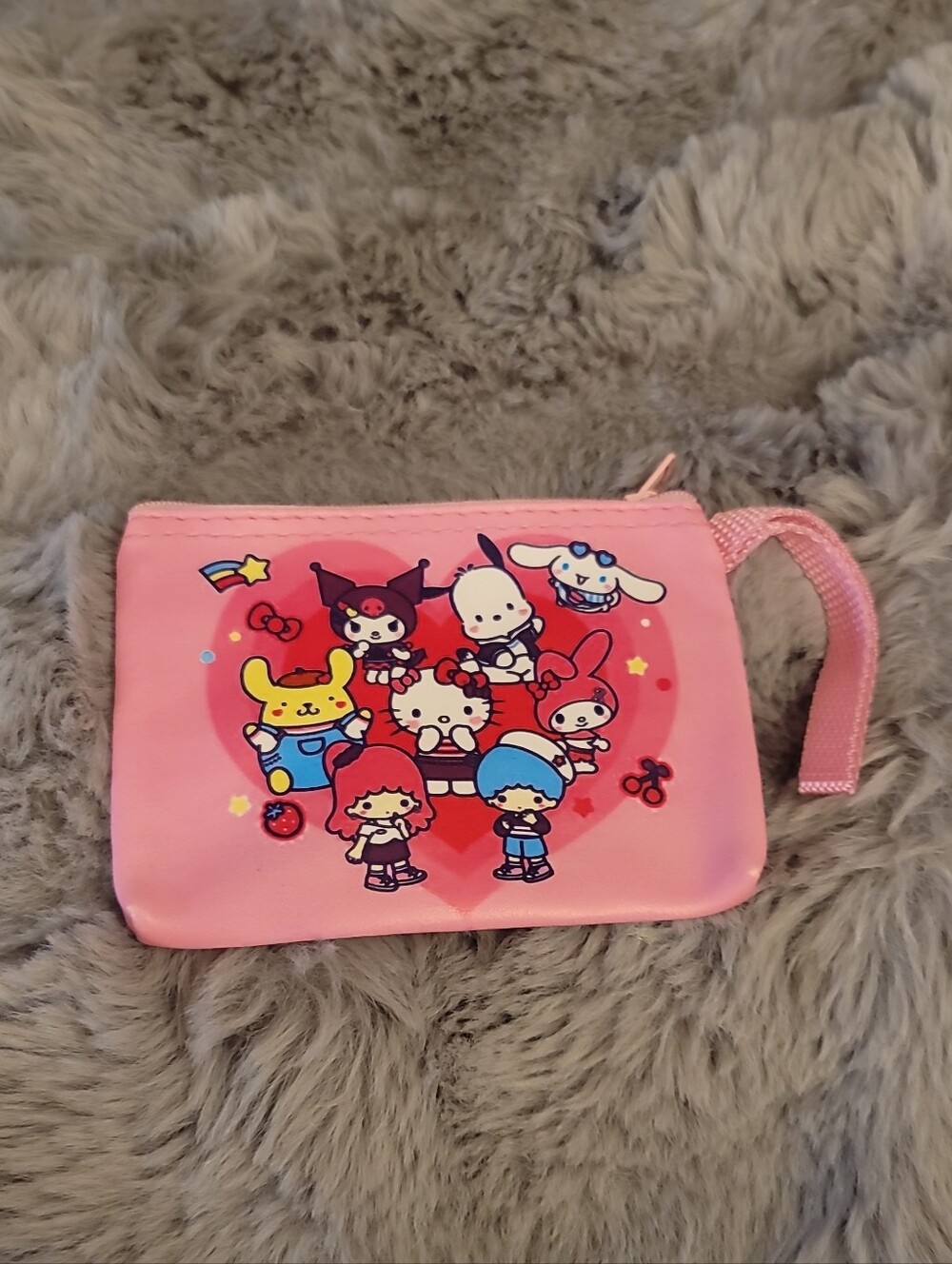 Sanrio Pink Character Zip Wristlet Pouch